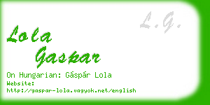 lola gaspar business card